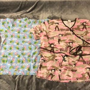 Scrub tops both for 1 price